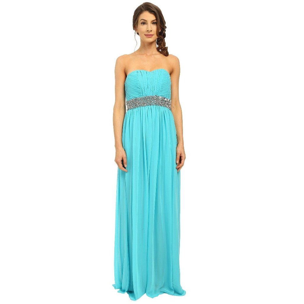Calvin Klein Strapless Halter Sequin Beaded Dress